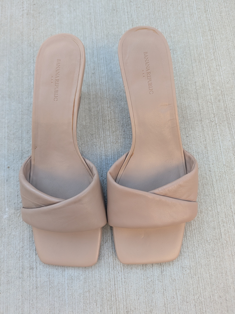 Banana Republic Factory Kitten Heel Women's Nude Slide Sandals 8